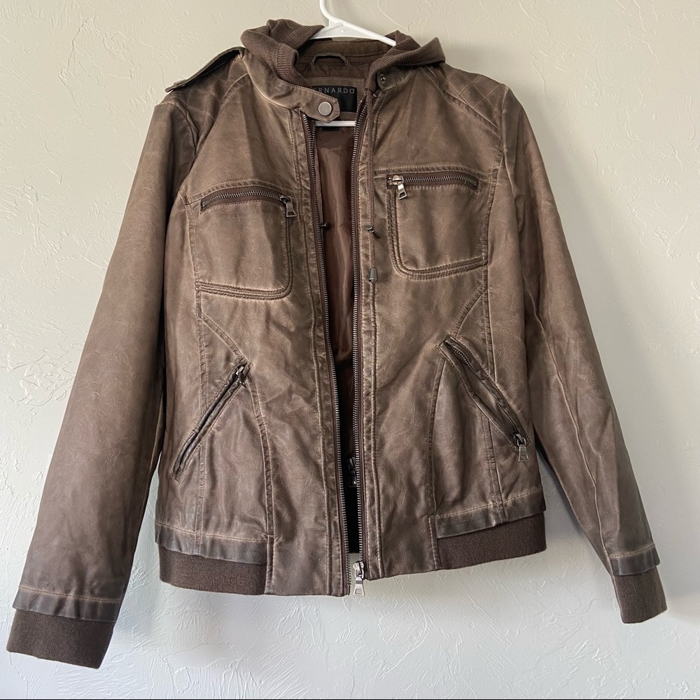 Bernardo brown leather jacket